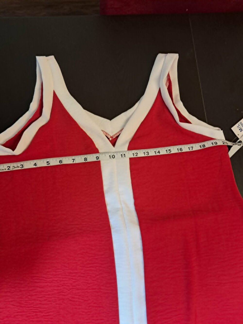 Red White Color Block Sleeveless Maxi Dress M/L - Picture 7 of 7